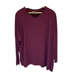 Athleta Women's Oversized Asymmetrical Long Sleeve Shirt Cranberry‎ Size S